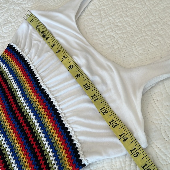 Anthropologie BAILEY 44 Granadilla Rainbow Crocheted Waist Dress Small White - Picture 9 of 17